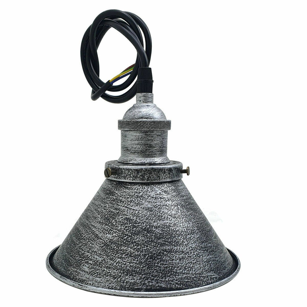 Modern Industrial Metal Cone Pendant Light, Adjustable Cable, Multiple Finishes
