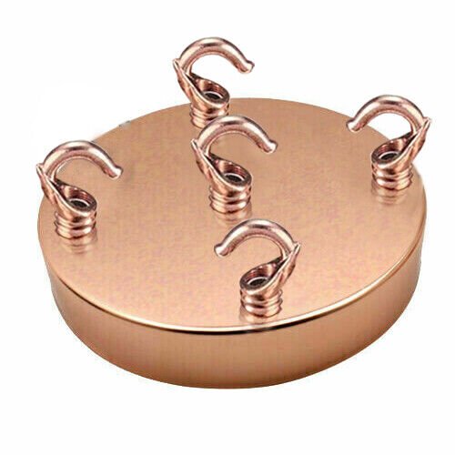 Rose Gold Multi Outlet Ceiling Rose with 5 Hooks