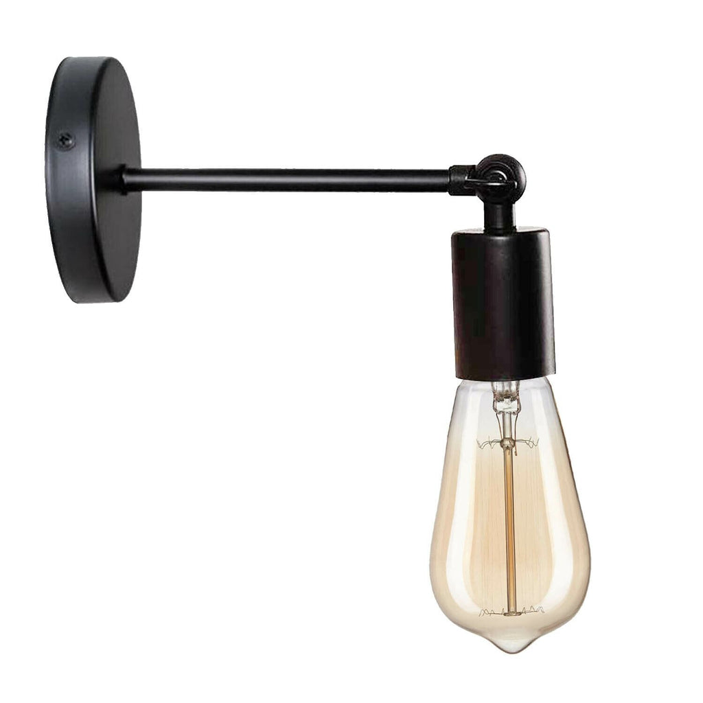 Black Industrial Adjustable Wall Sconce Light Fixture, E27 Iron Metal Retro Lamp