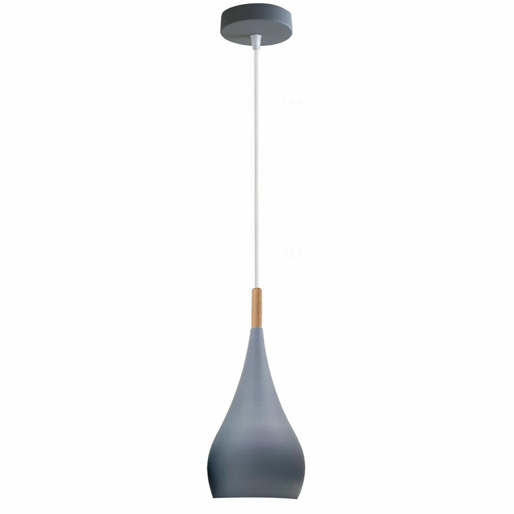 Modern Metal Shade Single Pendant Light - E27 Base, Colorful, Adjustable Cable