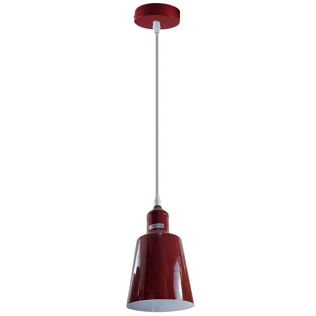 Modern Industrial Metal Pendant Light Fixture with Adjustable Hanging Cord