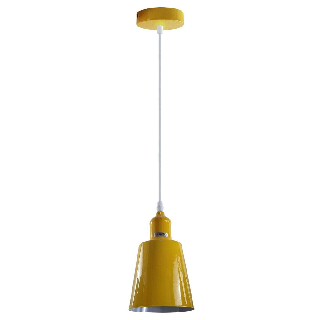 Modern Industrial Metal Pendant Light Fixture with Adjustable Hanging Cord