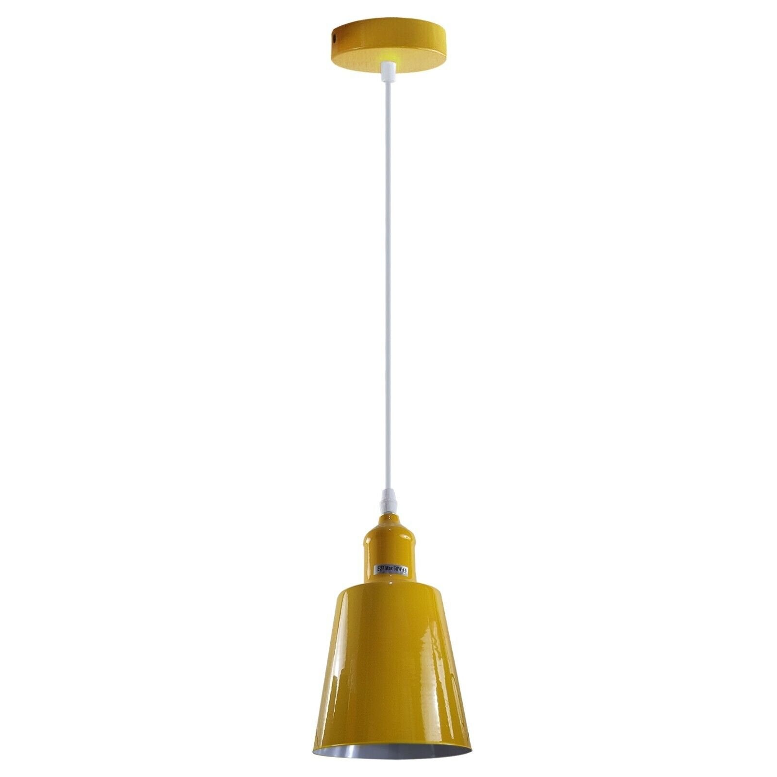 Modern Industrial Metal Pendant Light Fixture with Adjustable Hanging Cord