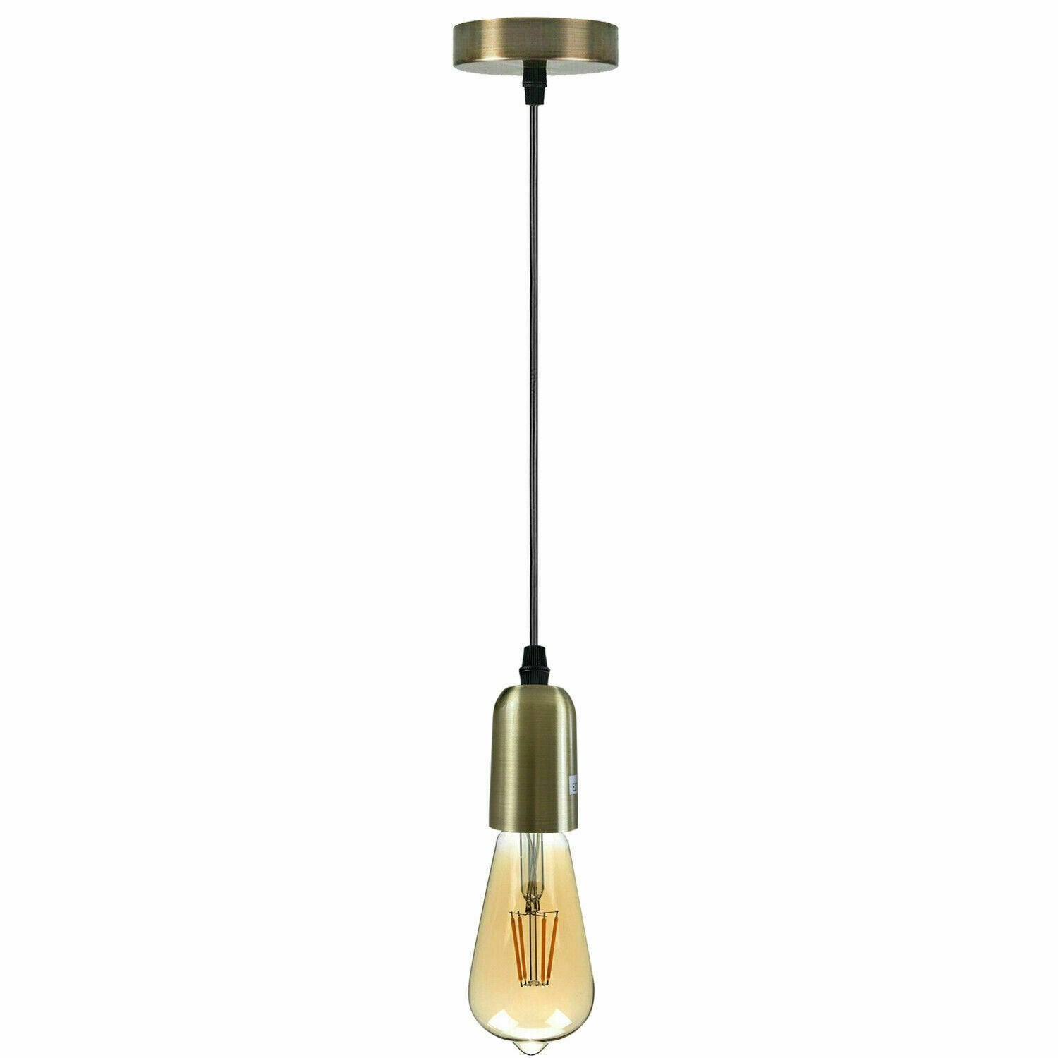 Adjustable E27 Metal Pendant Bulb Holder, Vintage Style for Home Lighting