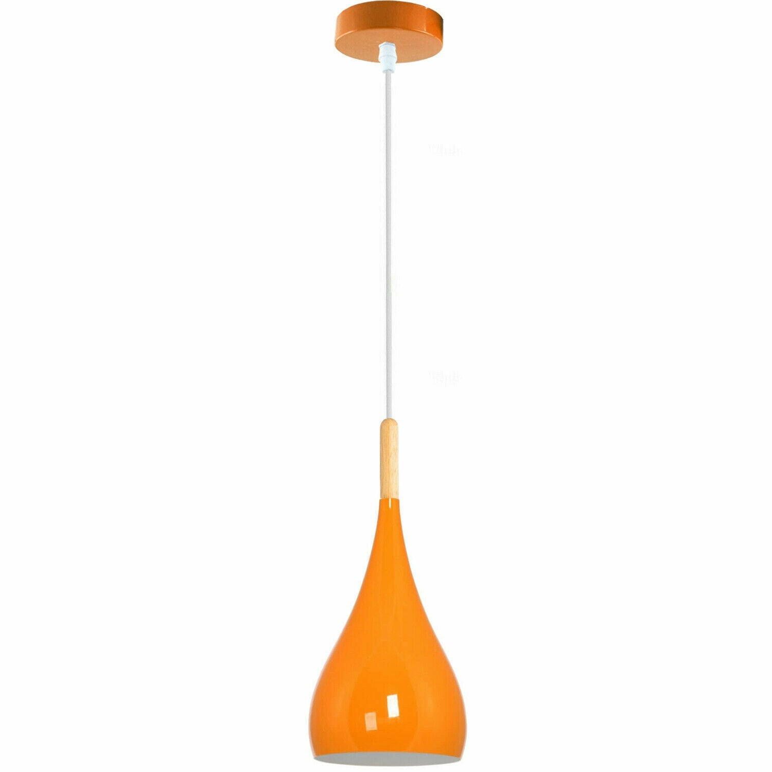 Modern Metal Shade Single Pendant Light - E27 Base, Colorful, Adjustable Cable