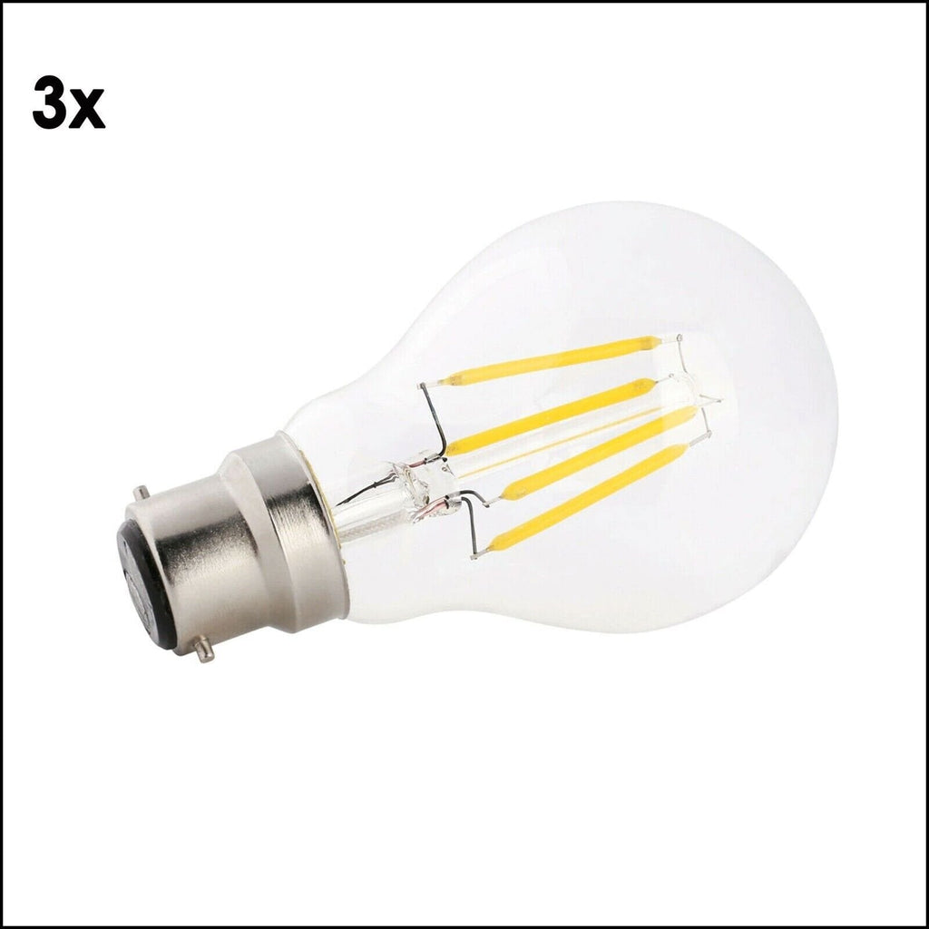 3 x Antique Style Edison Vintage LED Light Bulbs Industrial Retro Lamps B22 A60~6220