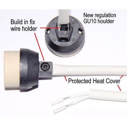 GU10 Ceramic Bulb Holder Cable Fitting ~ 6126