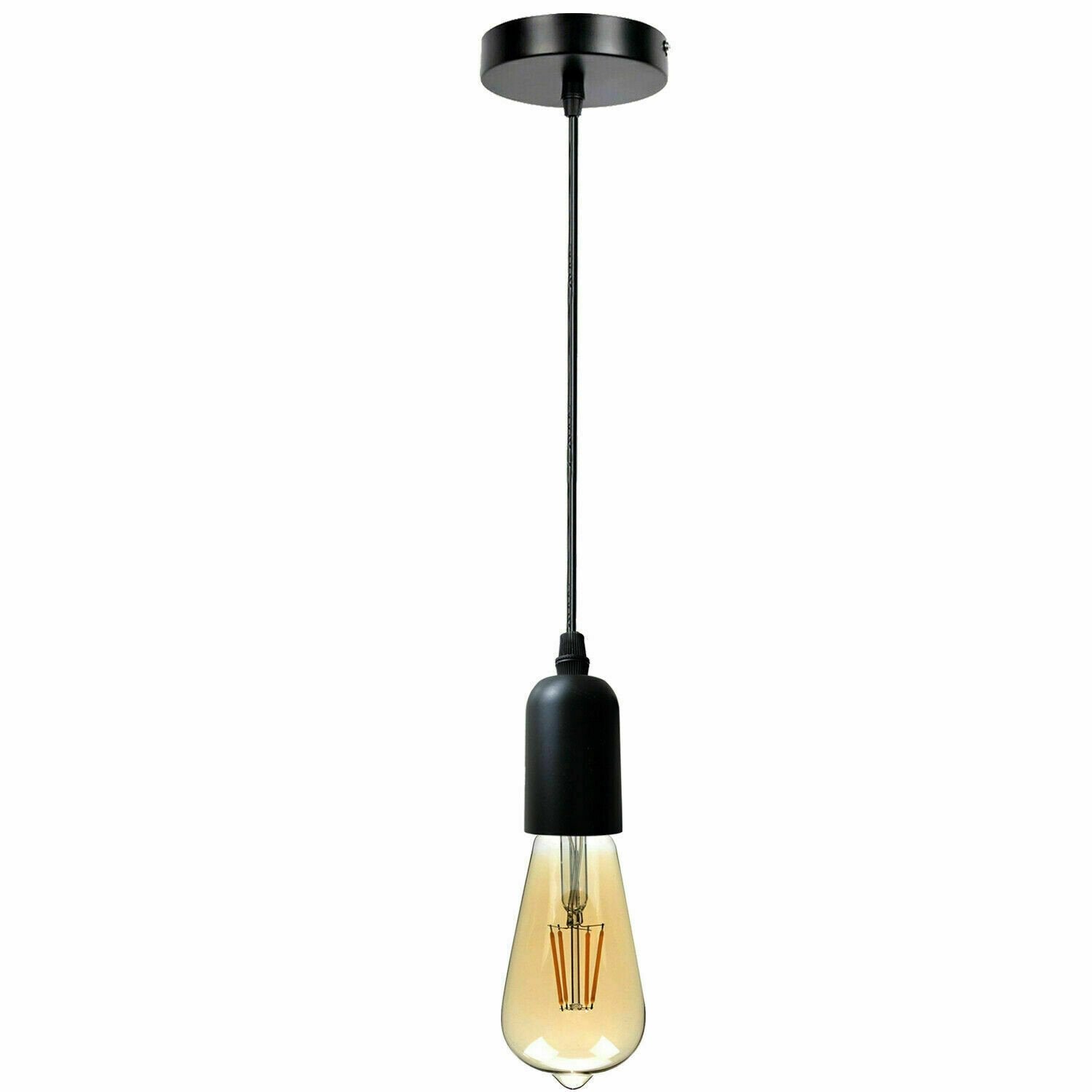 Adjustable E27 Metal Pendant Bulb Holder, Vintage Style for Home Lighting