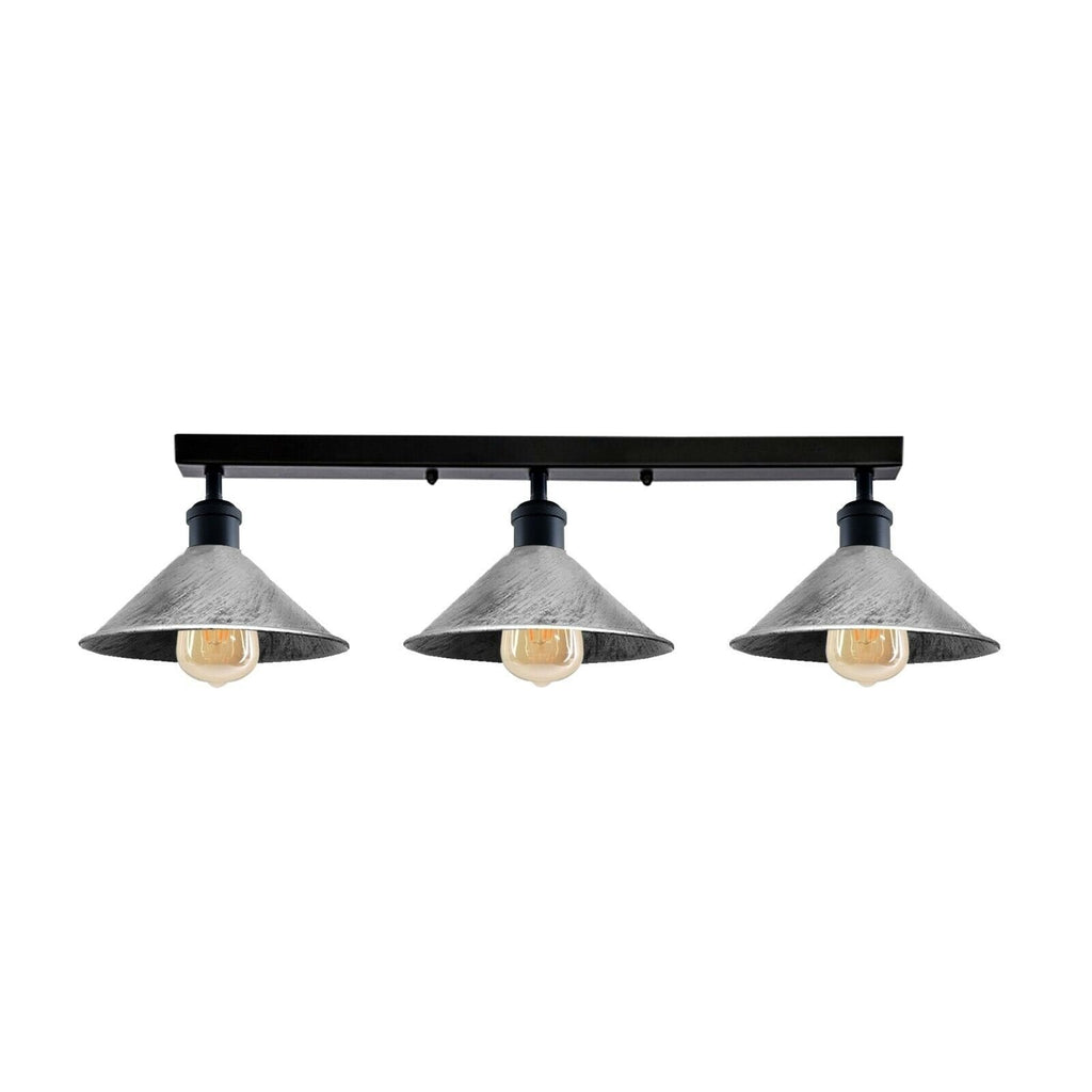 Industrial 3-Head Metal Ceiling Light Fixture E27 Dimmable Modern Loft Style