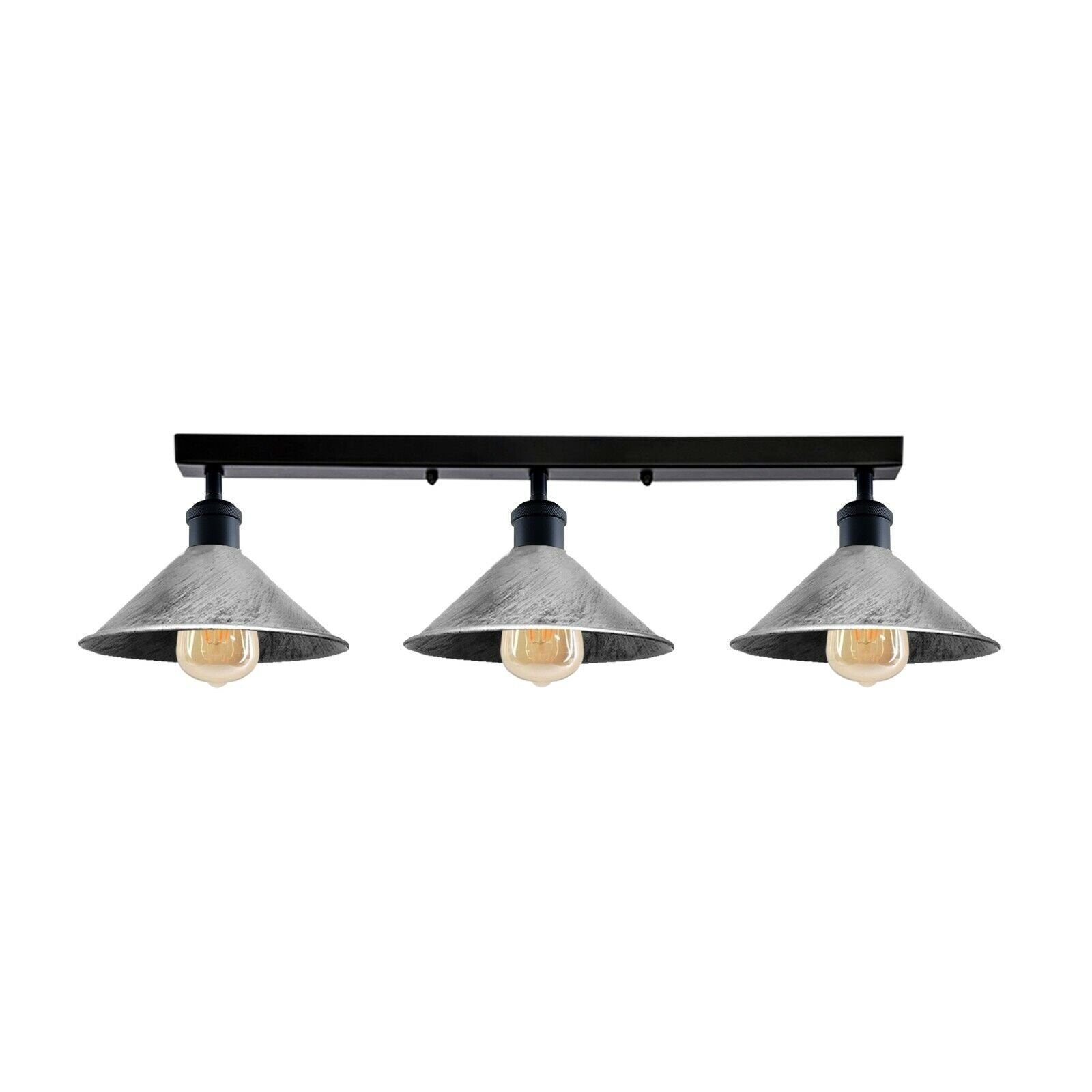 Industrial 3 Head Metal Loft Ceiling Light E27 Lamp~6190