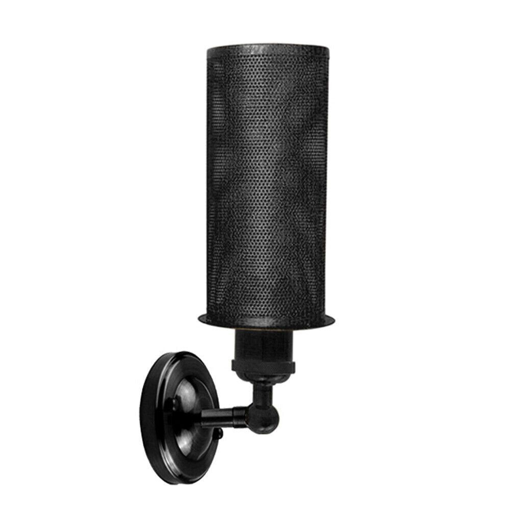 Adjustable Vintage Industrial Black Yellow Brass Metal Cage Wall Sconce Light