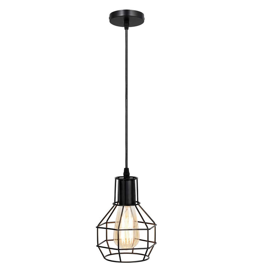 Vintage Industrial Style Metal Cage Ceiling Pendant Light Fixture Hanging Lamp