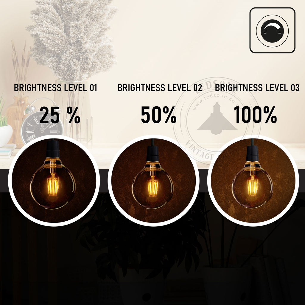 6-Pack G95 8W Dimmable E27 LED Globe Filament Bulbs, Warm White