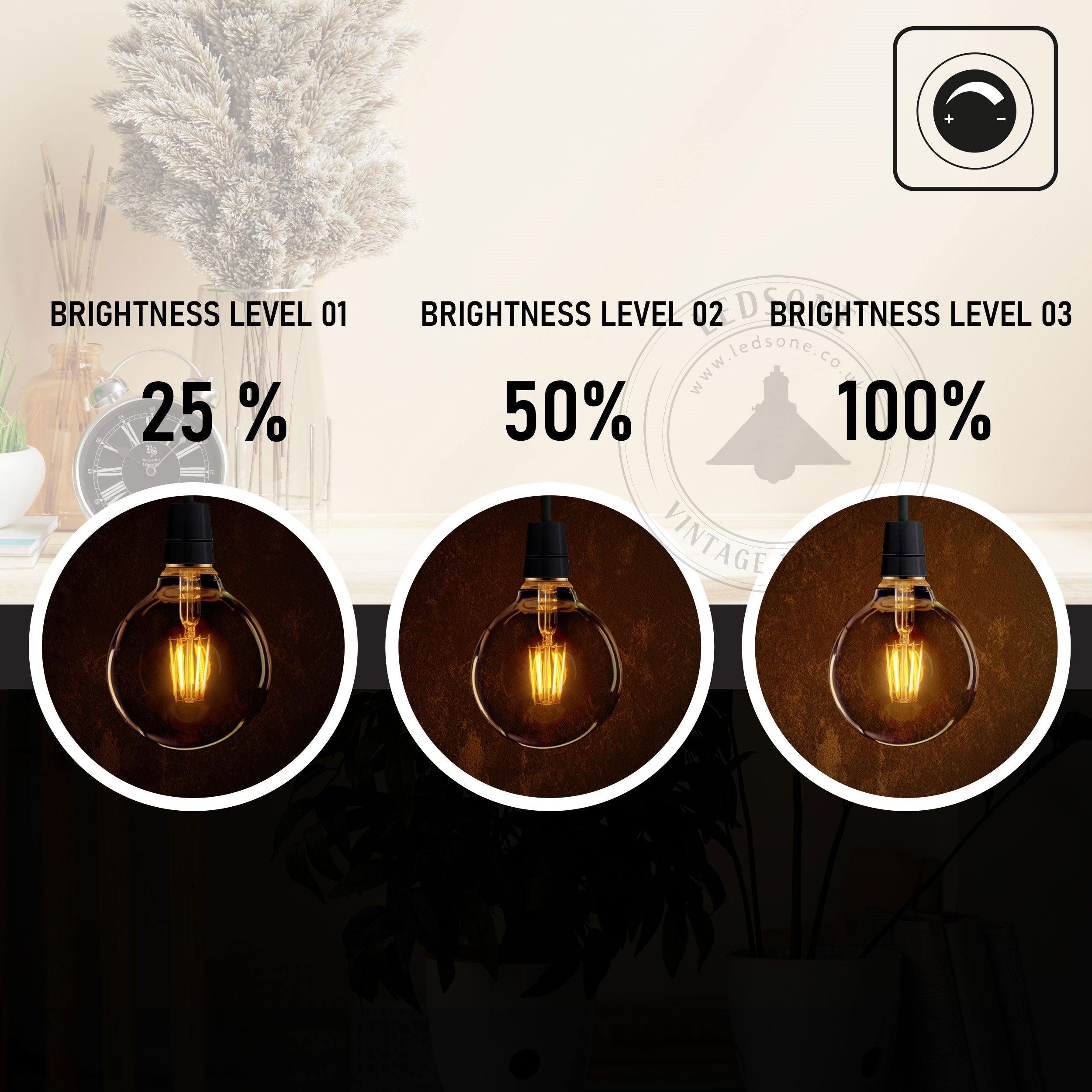 6-Pack G95 8W Dimmable E27 LED Globe Filament Bulbs, Warm White