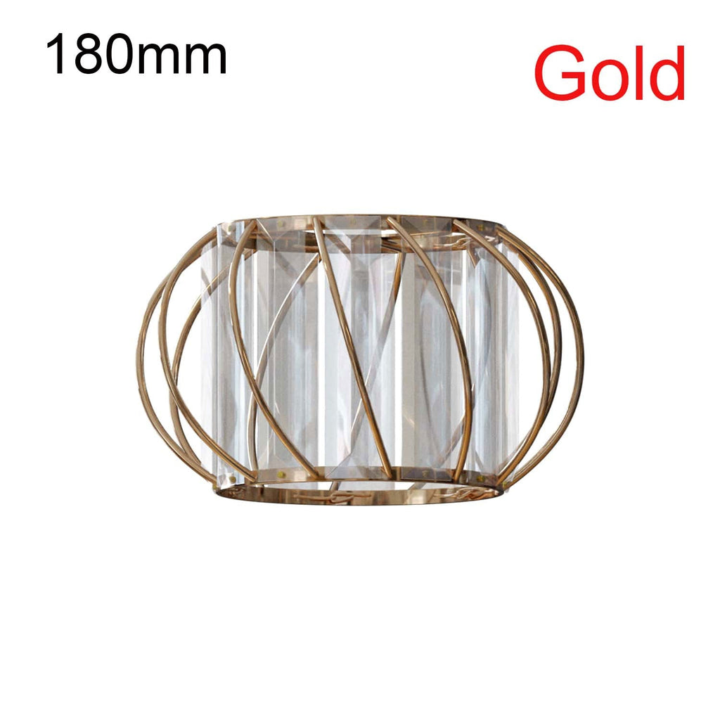 Elegant Modern Crystal Glass & Metal Cage Ceiling Pendant Light Shade