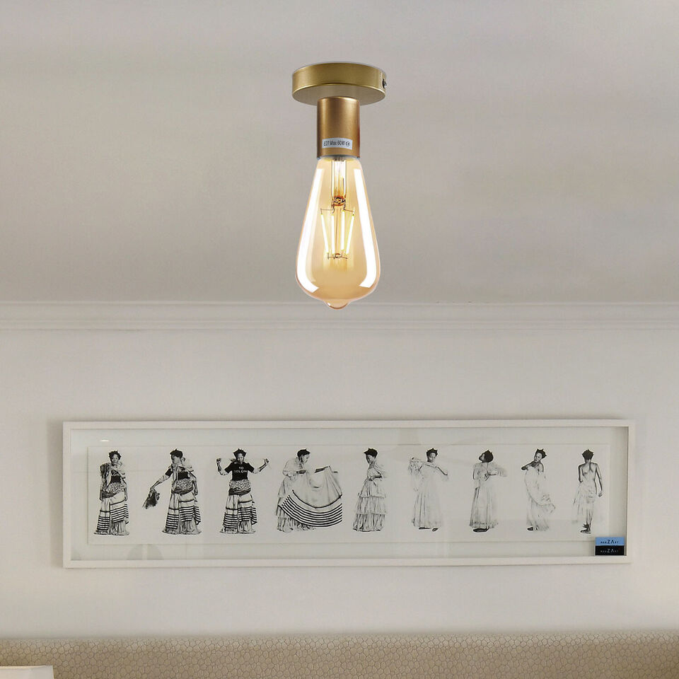 E27 Edison Screw Light Bulb Socket Holder Metal Pendant Fitting Fixture