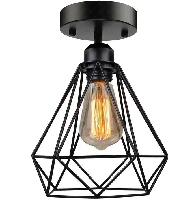E27 Industrial Cage Flush Mount Light ~6161