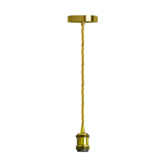 2 Meter Fabric Flex Twisted Cable E27 Pendant Light Fixture Set
