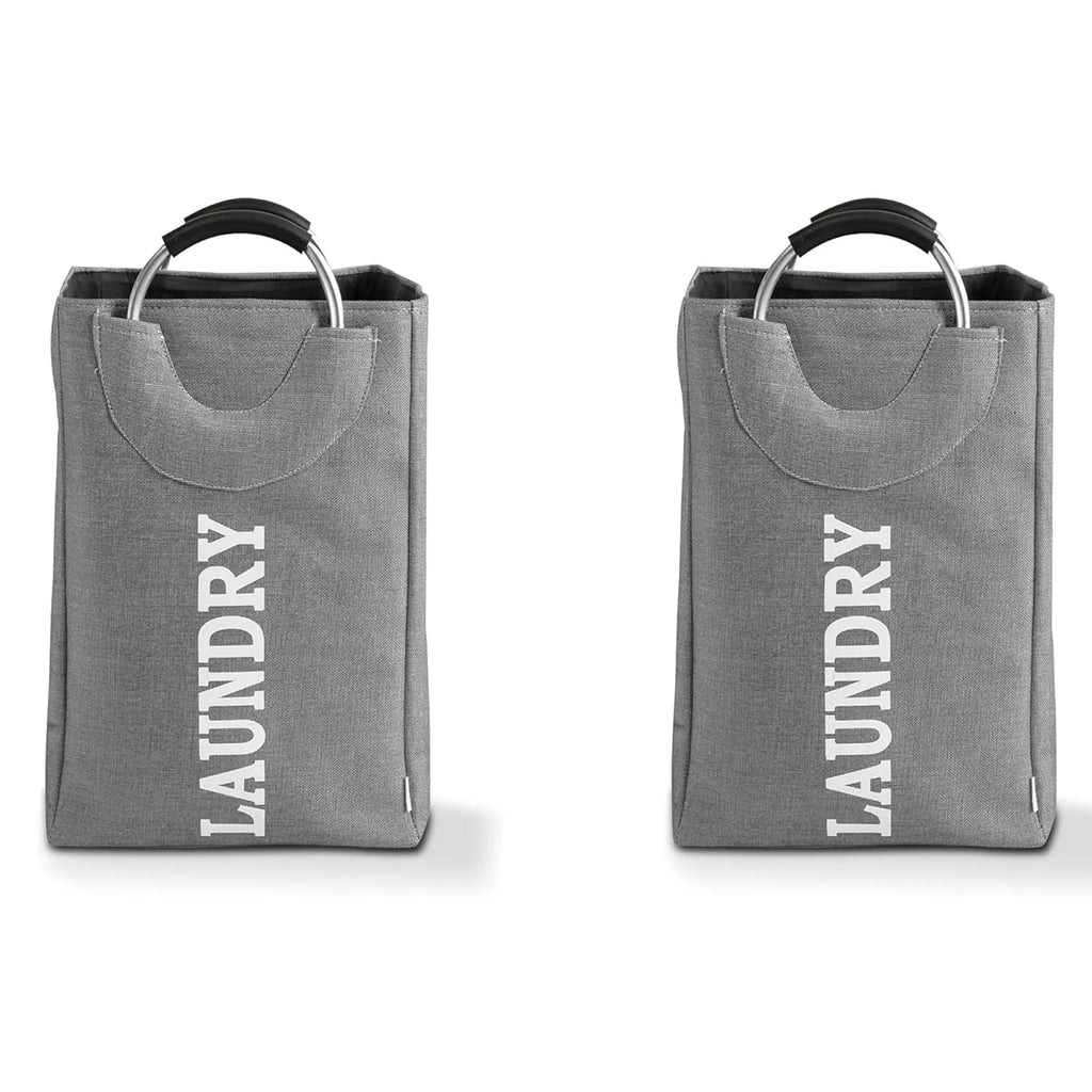 37L Collapsible Heavy Duty Laundry Bag with Sturdy Aluminum Handles
