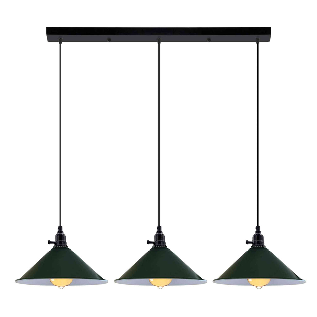 Modern 3-Light Kitchen Island Pendant with Unique Fluming Switch, Adjustable Cable