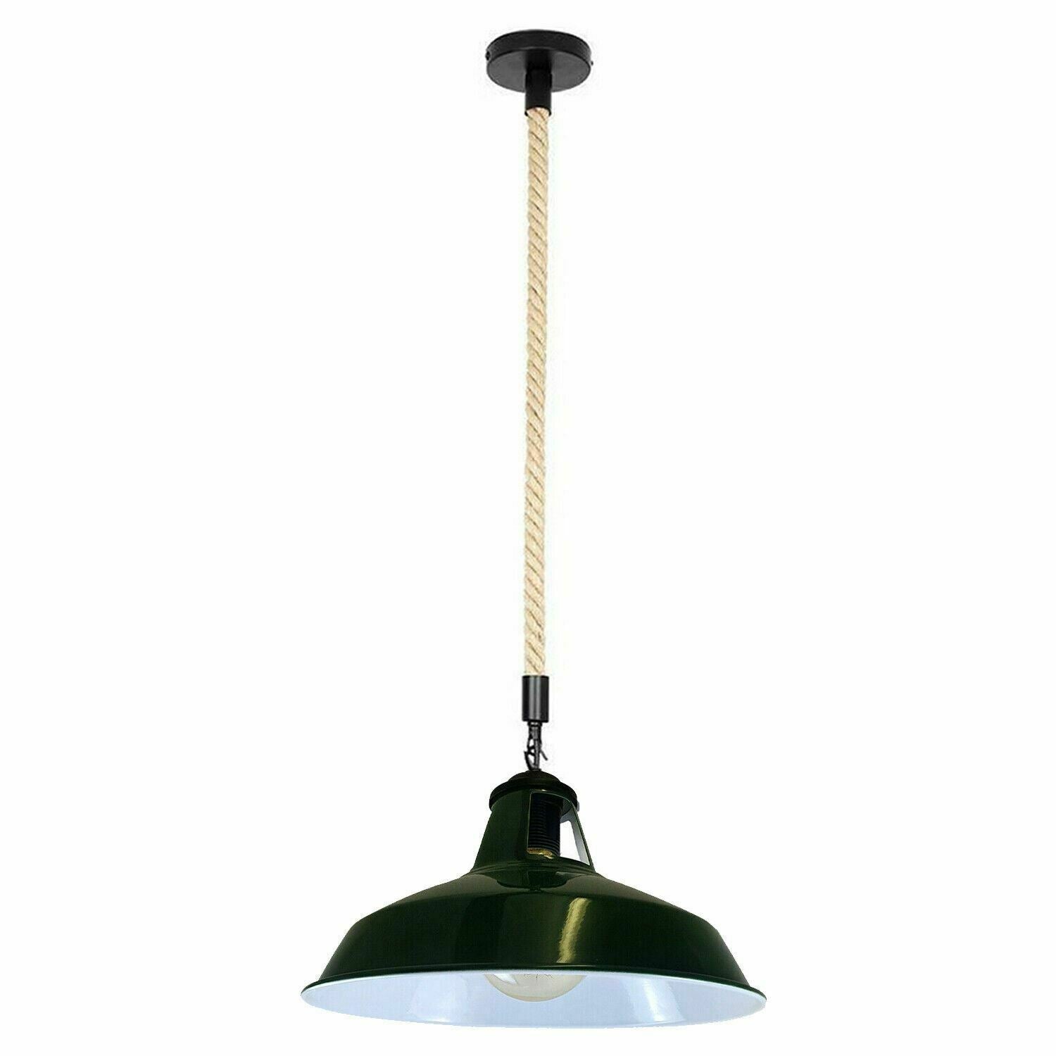 Rustic Industrial E27 Edison Hemp Rope Pendant Light Fixture Barn Home
