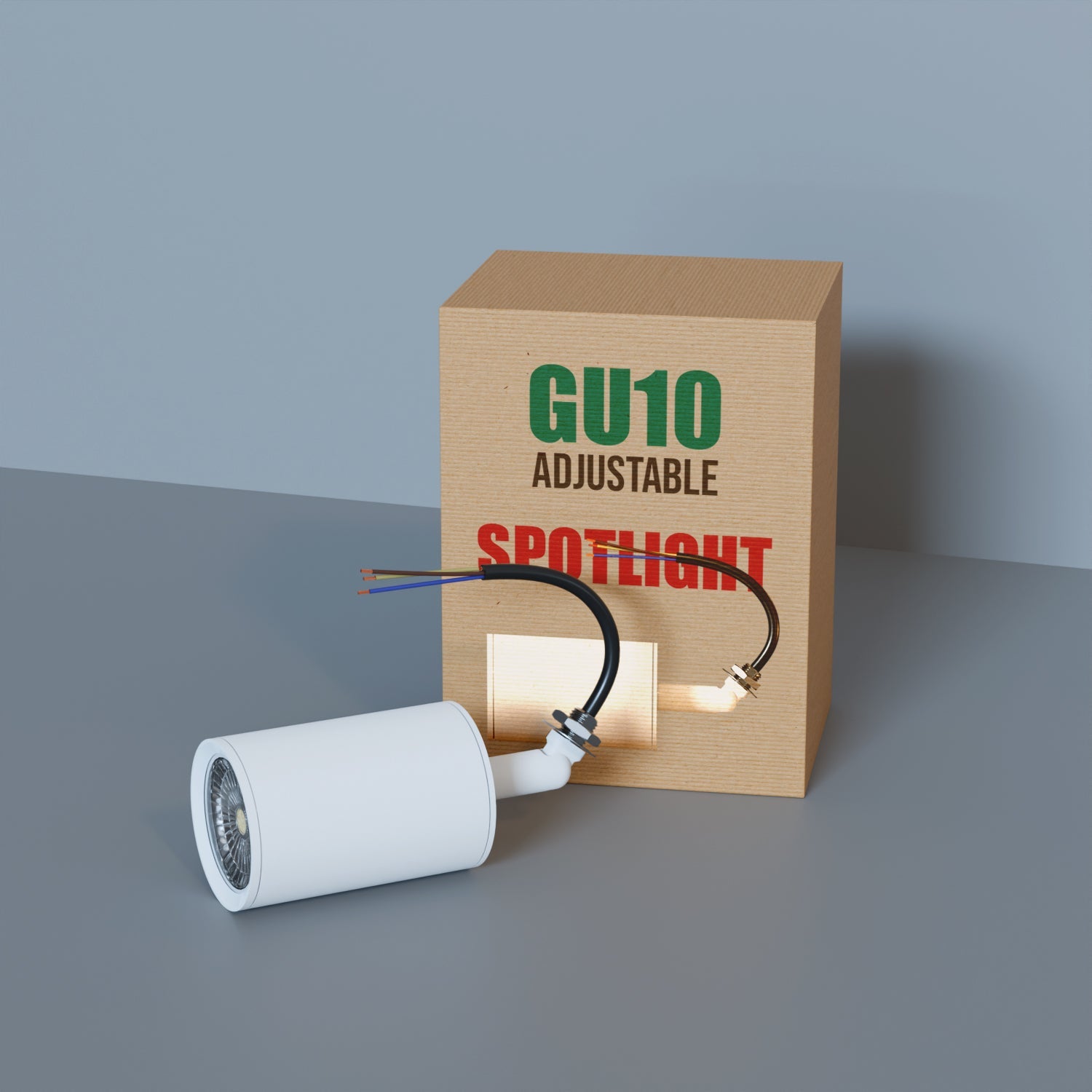 Adjustable Cylinder GU10 Ceiling Spotlight for Conduit Lighting Systems, Metal Design