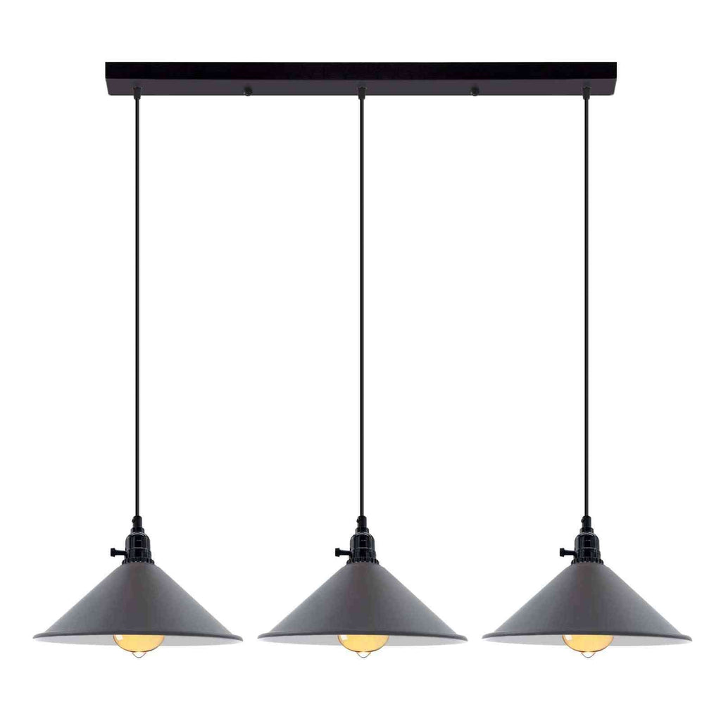 Modern 3-Light Kitchen Island Pendant with Unique Fluming Switch, Adjustable Cable