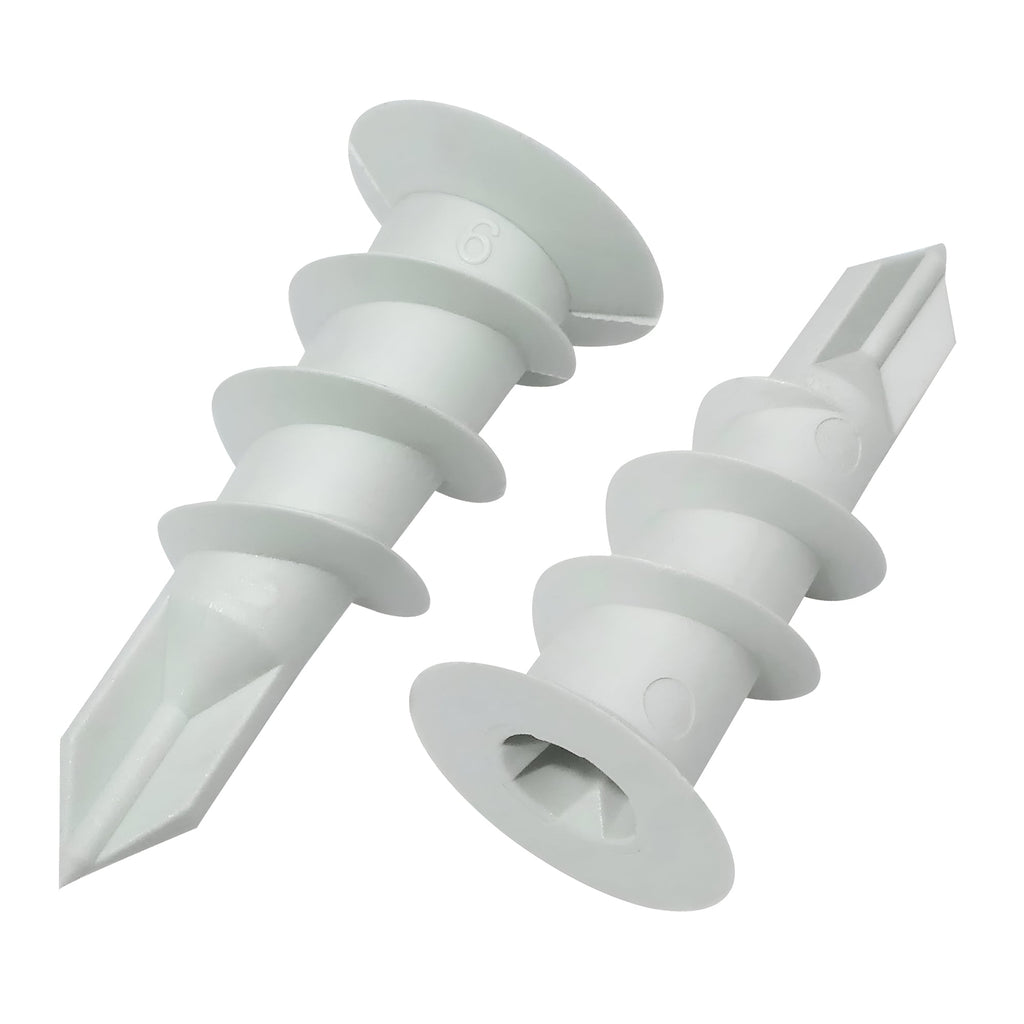 White Self Drilling Nylon Plasterboard Fixings and Drywall Screws Pack