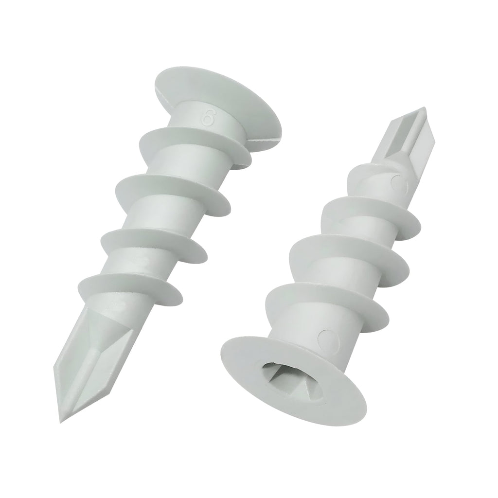White Self Drilling Nylon Plasterboard Fixings and Drywall Screws Pack