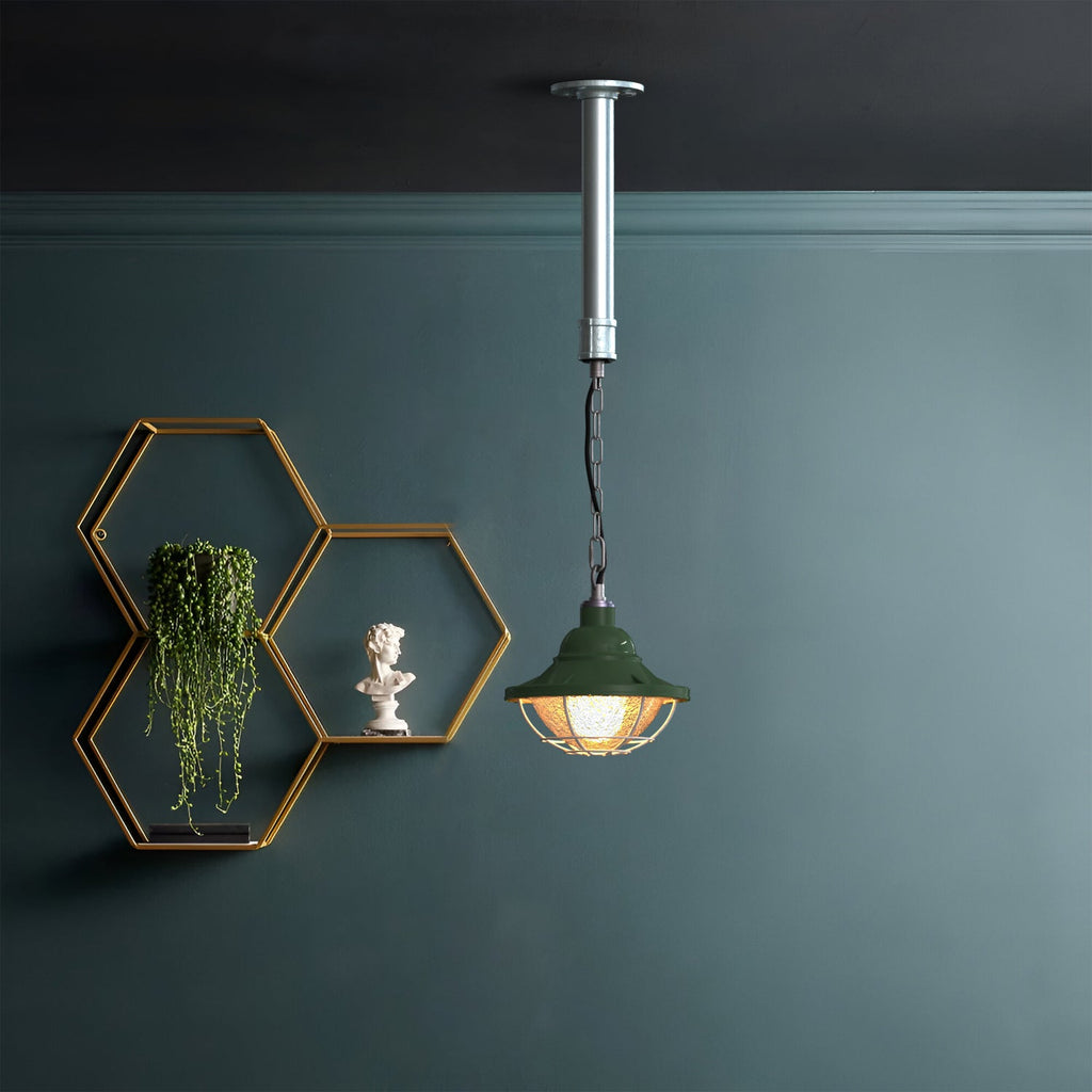 Industrial Metal Wire Cage Pendant Light Fixture - Urban Loft Style Lighting Solution