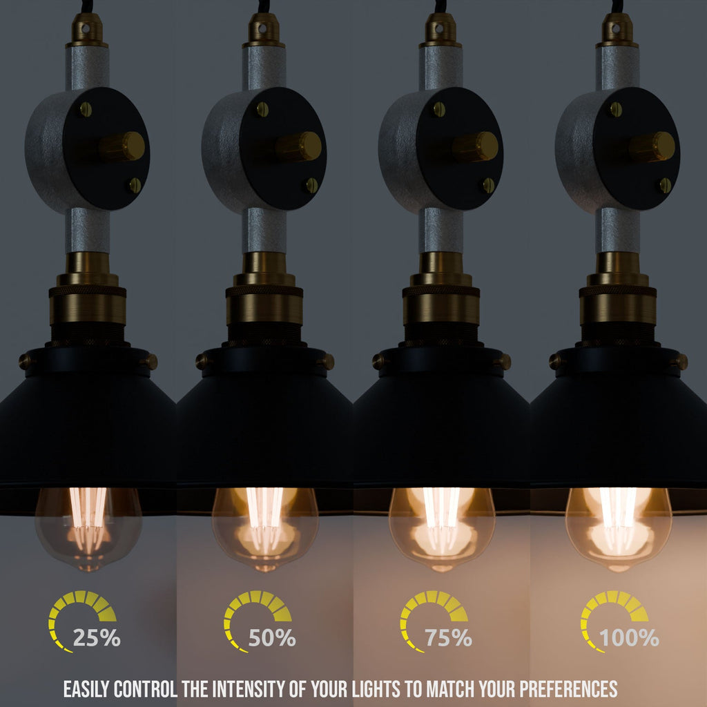 Black Industrial Dimmable Cone Shade Pendant Light Adjustable Height Metal Fixture