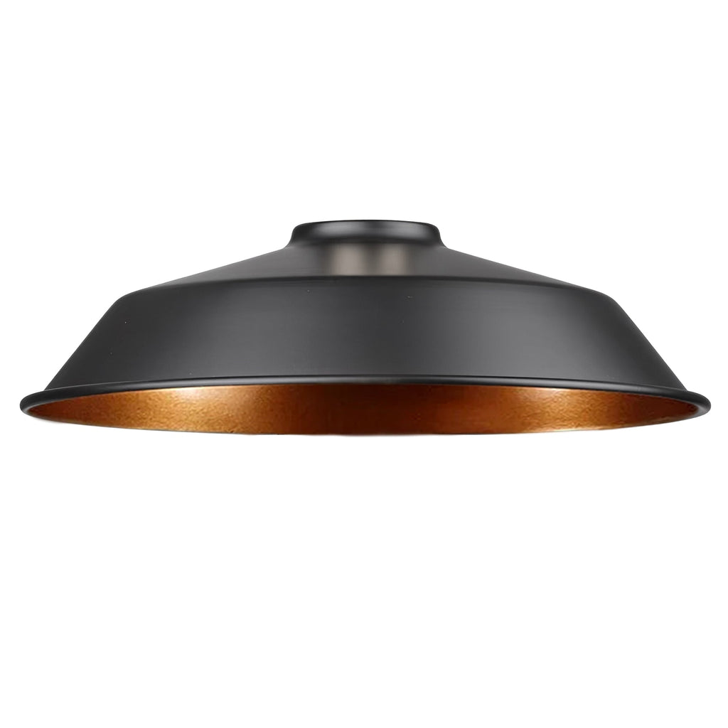 Black Gold Industrial Metal Ceiling Lamp Shade, Vintage Retro Easy-Fit
