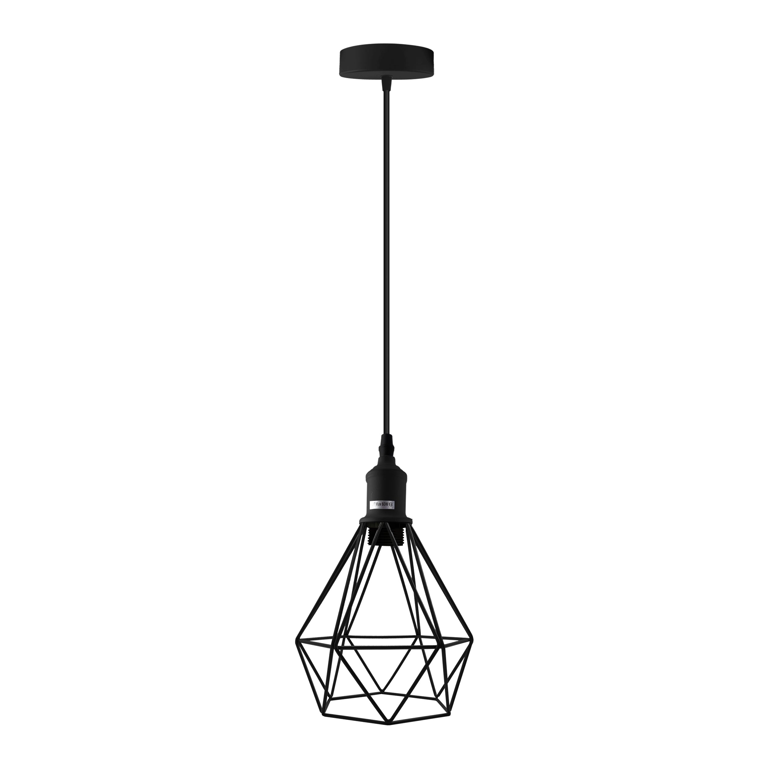 Industrial Metal Cage Pendant Light, Vintage Style, Dimmable, E27, Multi-Color