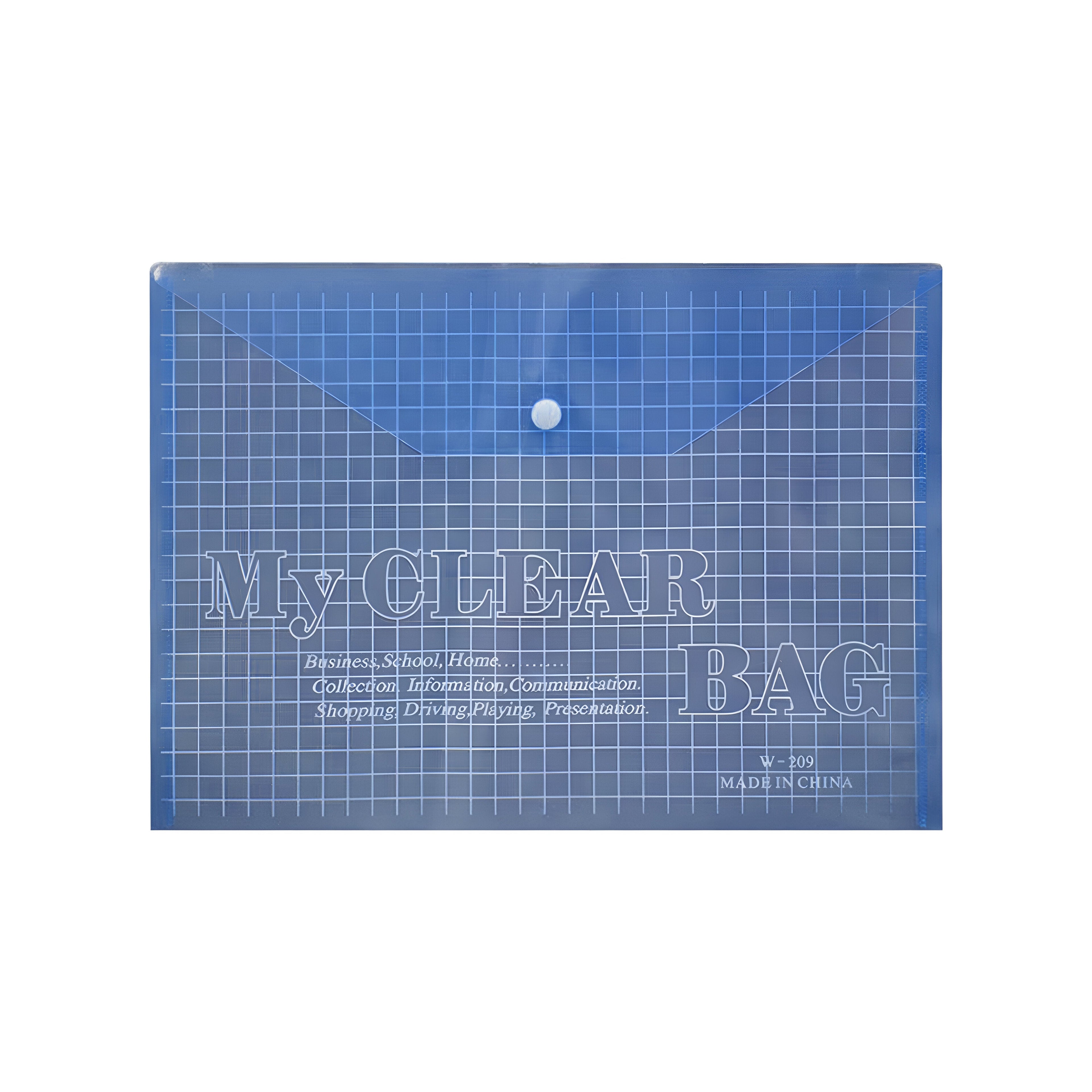 A4 Plastic Waterproof Document Holder File Bag Snap Button Closure Multi-Color