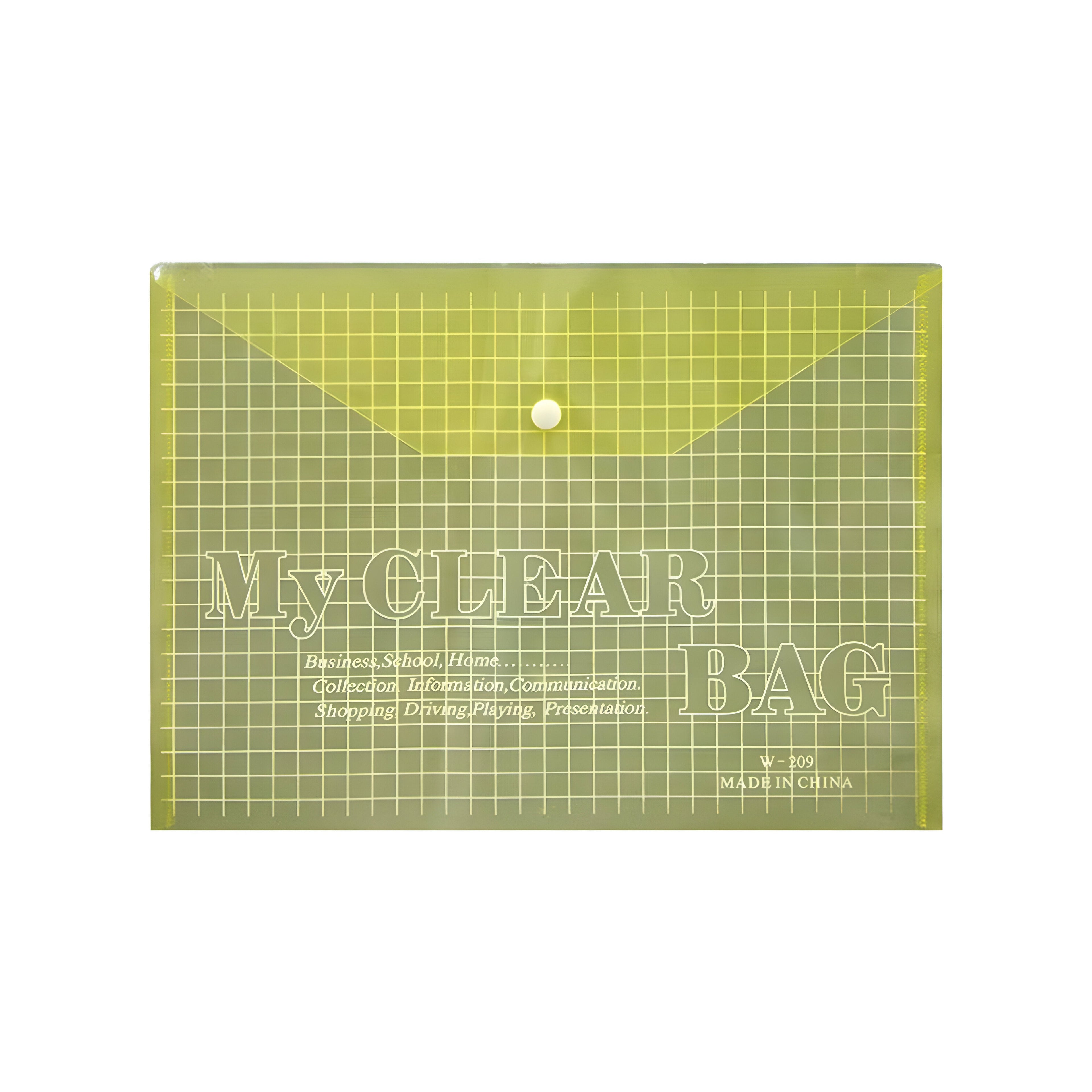 A4 Plastic Waterproof Document Holder File Bag Snap Button Closure Multi-Color