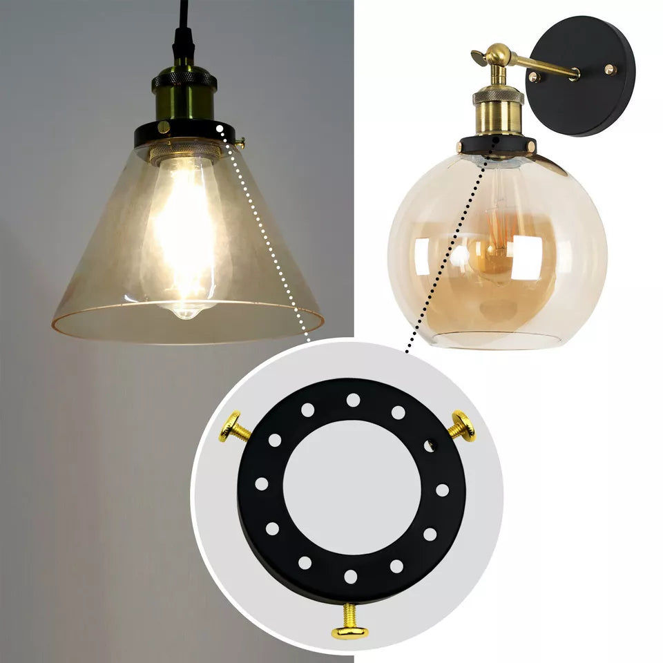 Stylish Metal Lamp Shade Caps for Pendant Light Holders, Multiple Colors & Packs