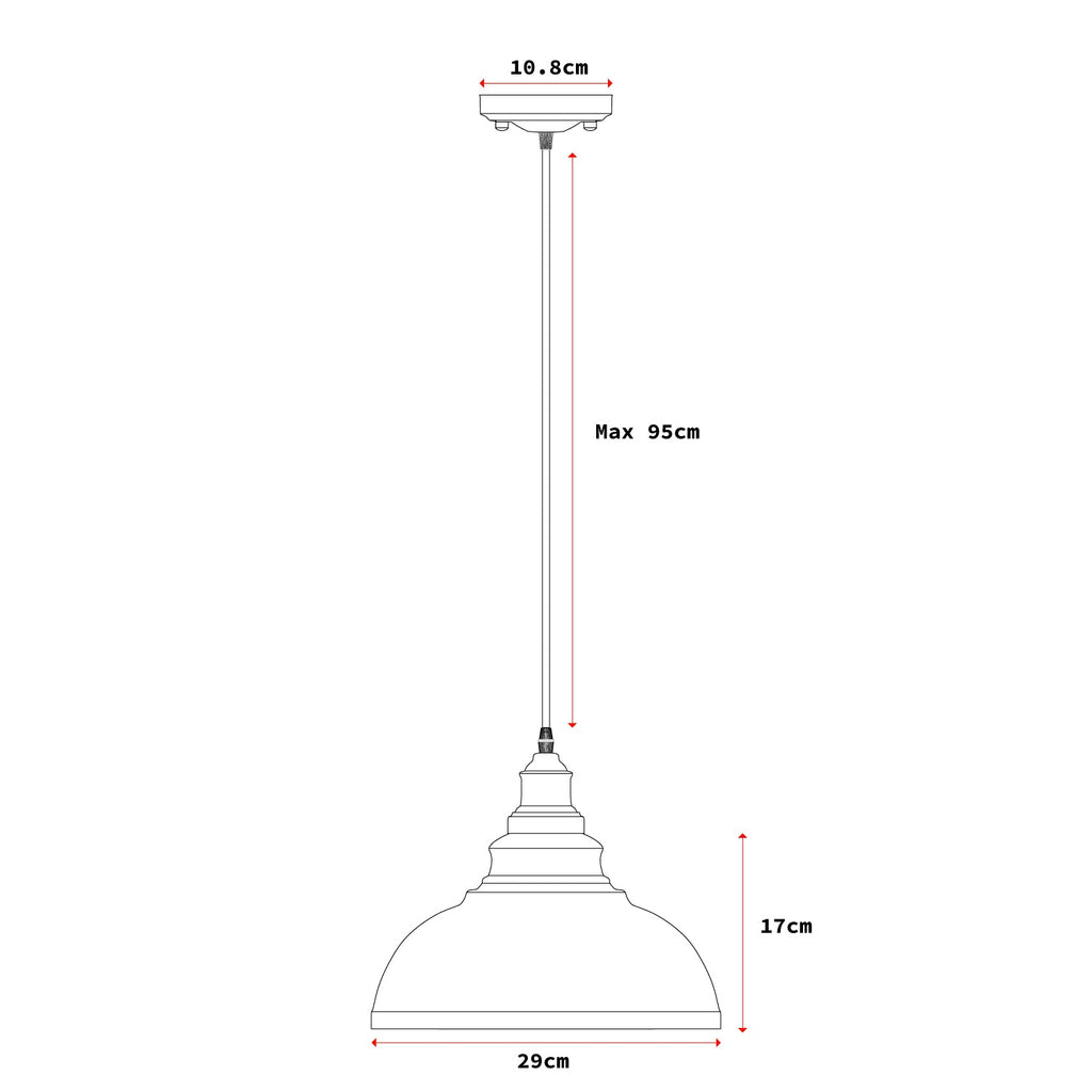 Vintage Metal Black Ceiling Hanging E27 95cm Adjustable Pendant Light ~6279