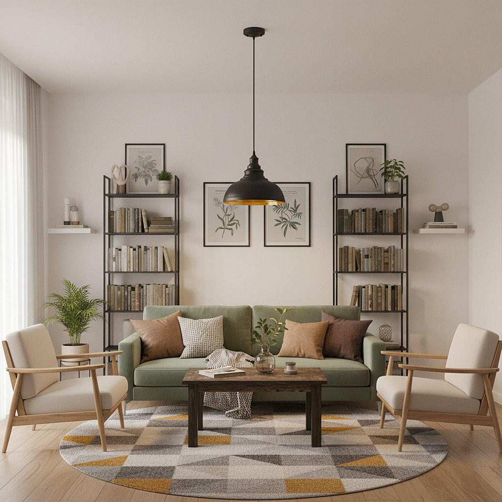 Vintage Metal Black Ceiling Hanging E27 95cm Adjustable Pendant Light ~6279