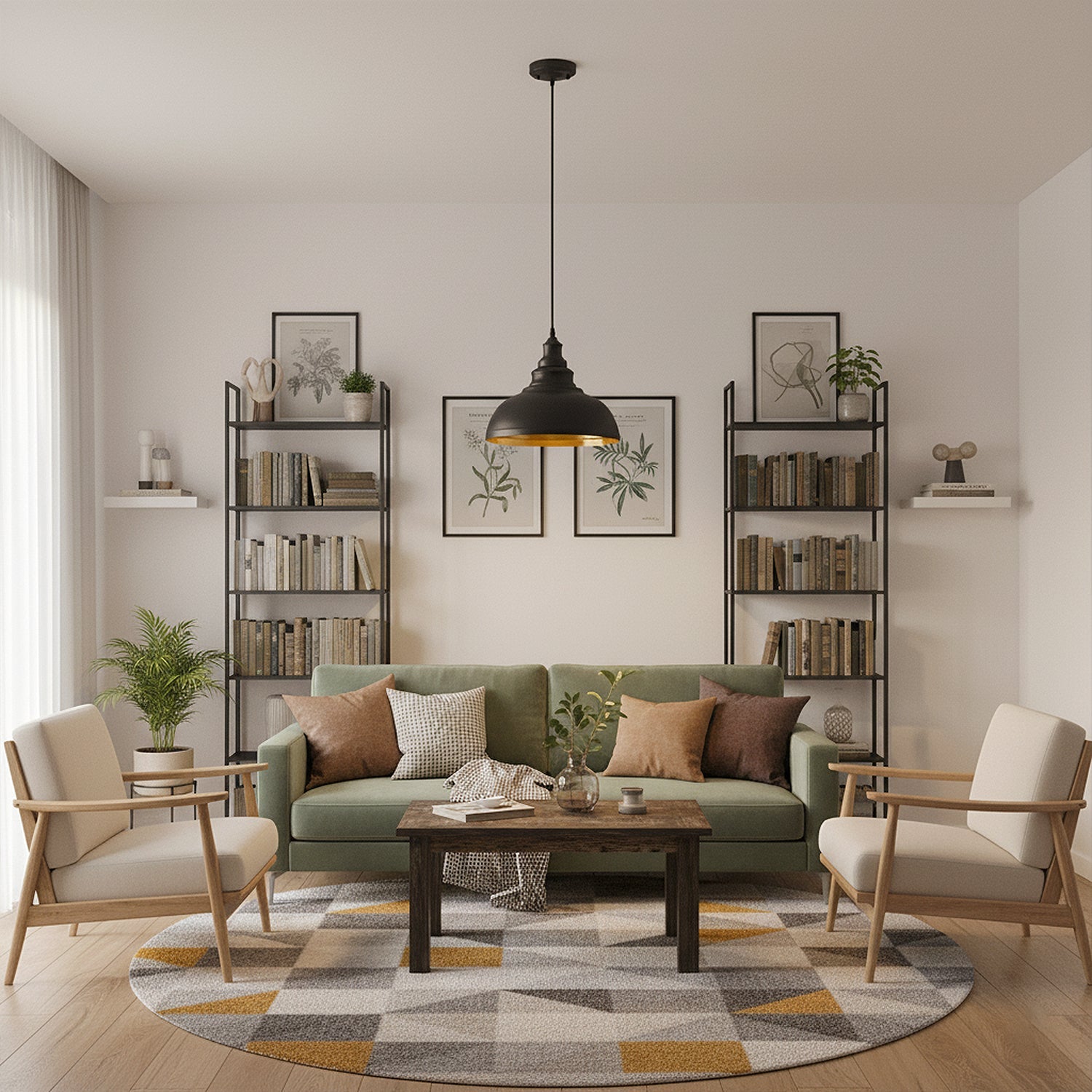 Vintage Metal Black Ceiling Hanging E27 95cm Adjustable Pendant Light ~6279