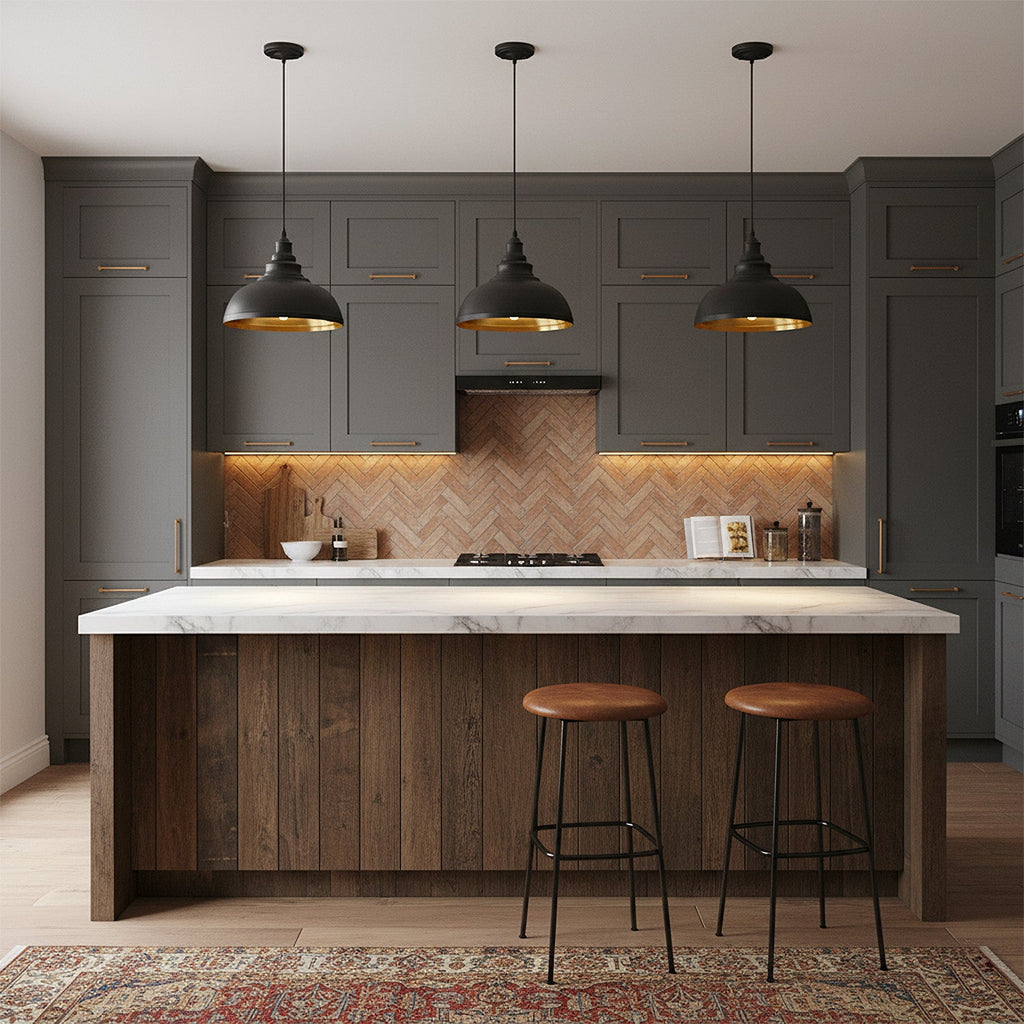 Vintage Metal Black Ceiling Hanging E27 95cm Adjustable Pendant Light ~6279