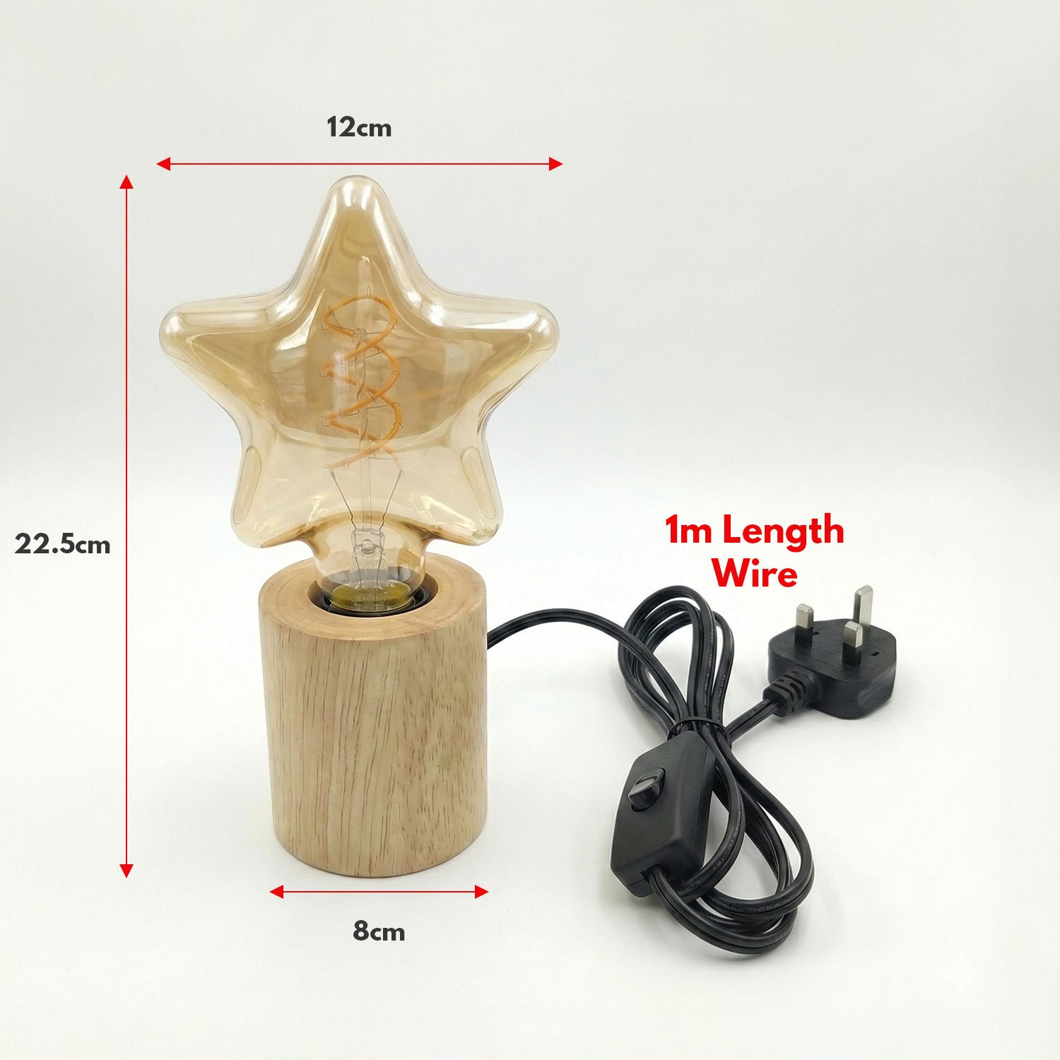 Small Wooden LED Table Lamp with Ambient Decorative Mood Bulb