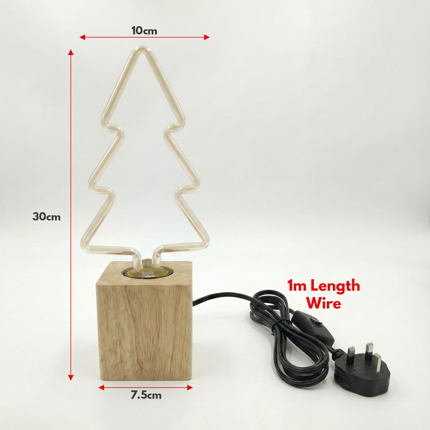 Small Wooden Table Lamp with Ambient Decorative LED Bulb