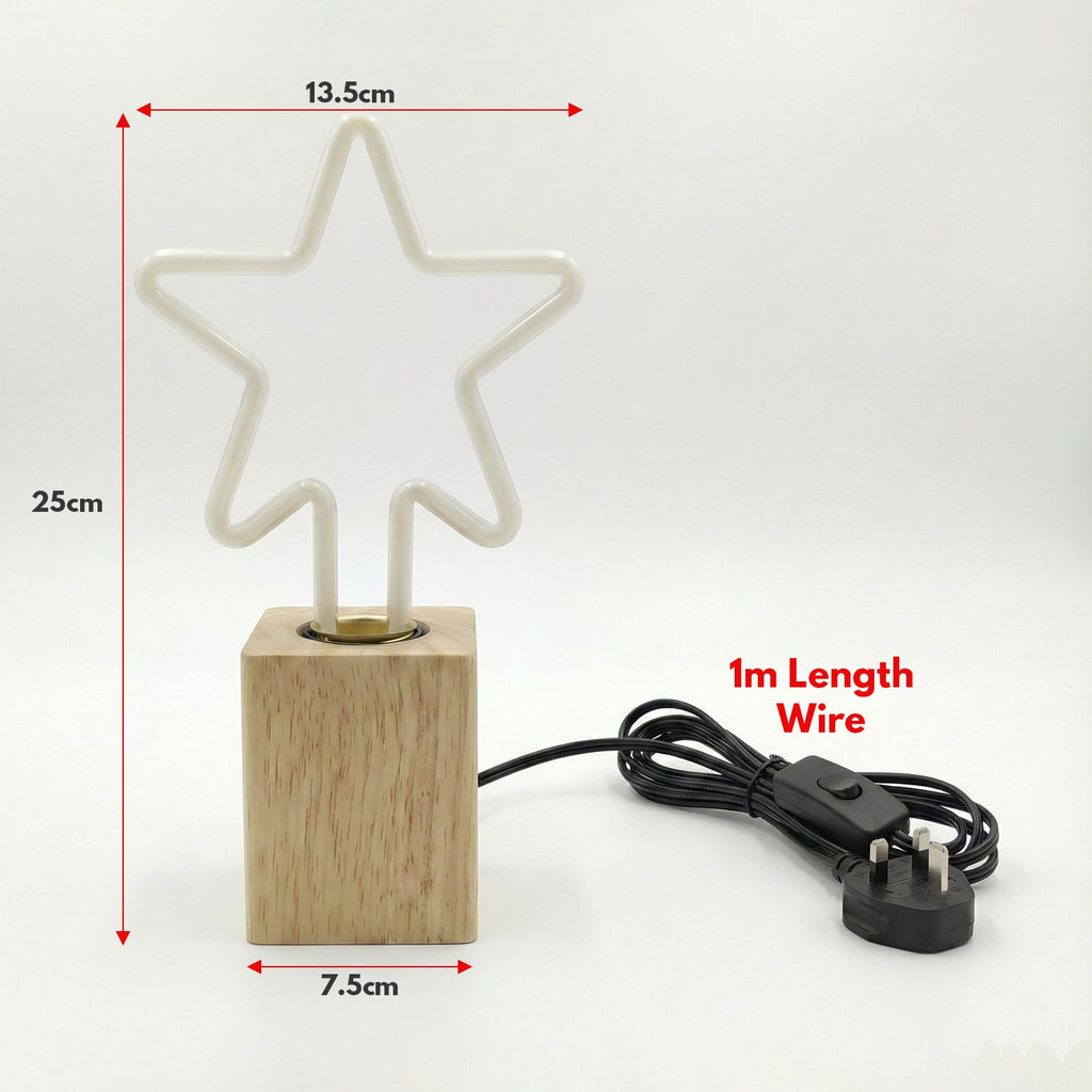 Small Wooden Table Lamp with Ambient Decorative LED Bulb