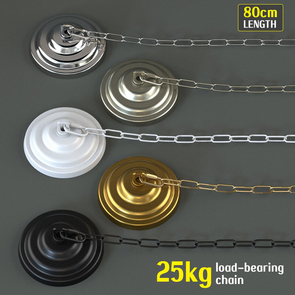 Heavy-Duty Metal Ceiling Rose with Adjustable Hanging Link Chain for Lights