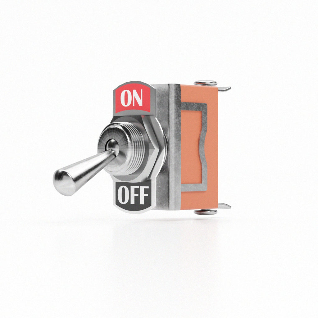 Industrial Metal Toggle ON/OFF SPST Switch with 10mm Plate for Lighting DIY
