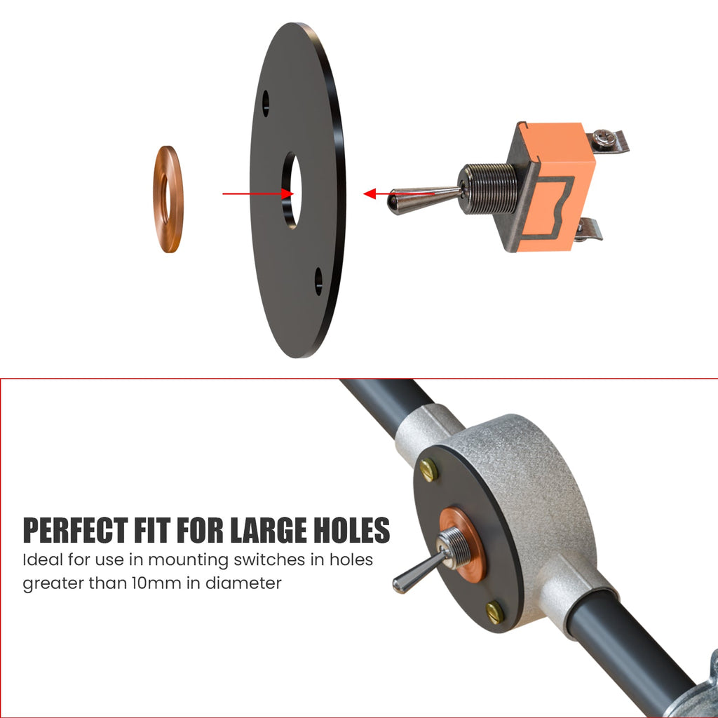 Toggle ON/OFF SPST Switch with 10mm hole plate ~ 6110