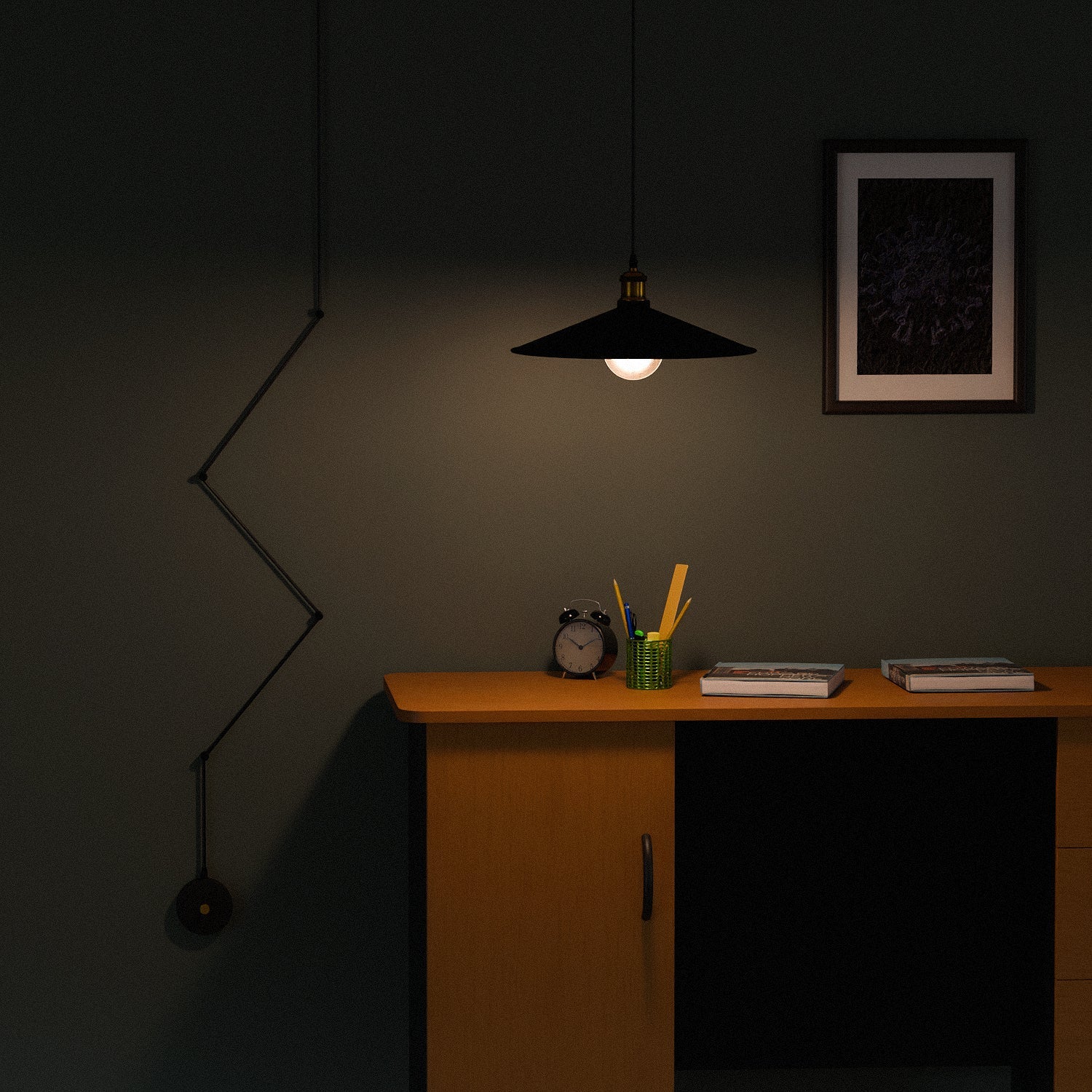 Modern Metal 4.5m Adjustable Wall Mounted E27 Pendant Lighting ~ 6237