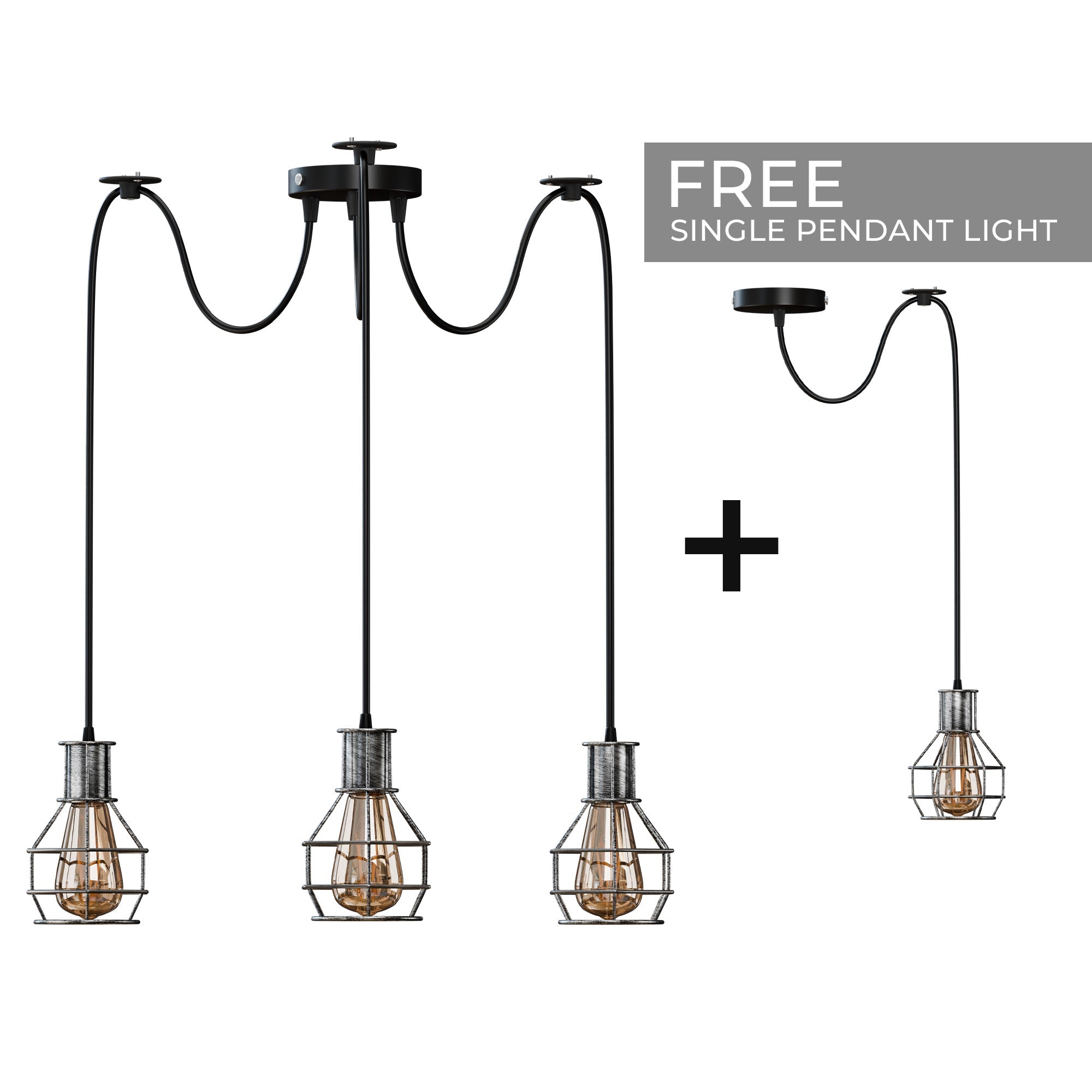 Retro Industrial Nest Cage Indoor Ceiling Hanging Pendant Light ~3490
