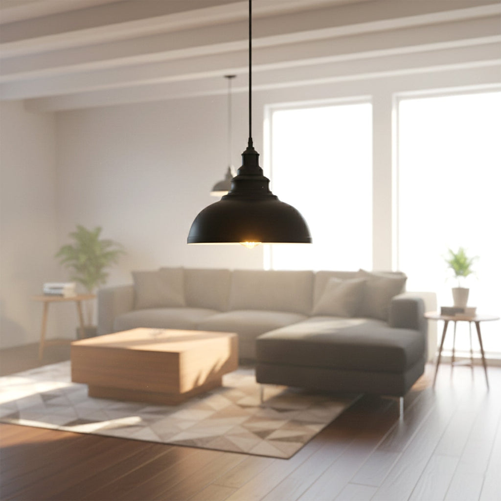 Vintage Metal Black Ceiling Hanging E27 95cm Adjustable Pendant Light ~6279