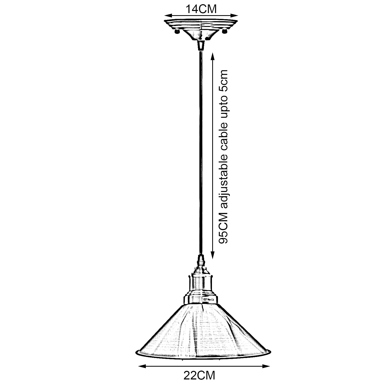 Modern Copper Industrial Cone Pendant Light - Adjustable Ceiling Hanging Fixture